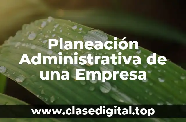 Planeación Administrativa de una Empresa