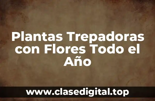 Plantas Trepadoras con Flores Todo el Año