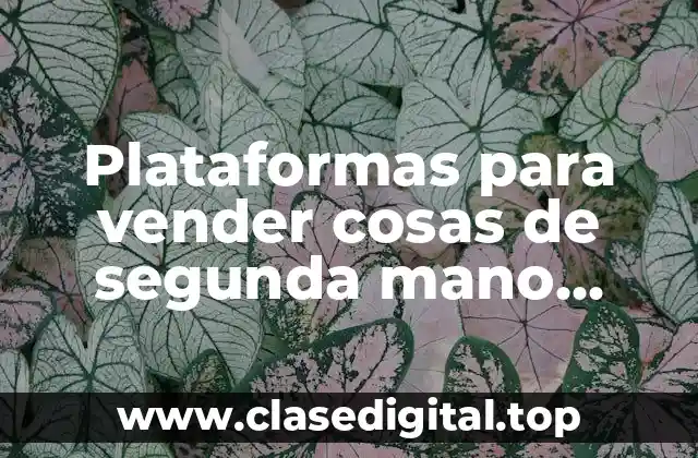 Plataformas para vender cosas de segunda mano online