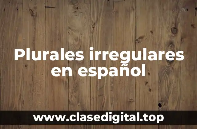 Plurales irregulares en español