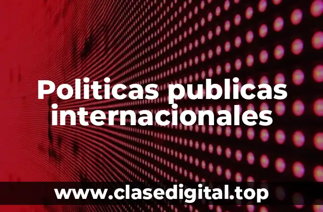 Politicas publicas internacionales