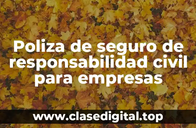 Ejemplos de poliza de seguro de responsabilidad civil para empresas
