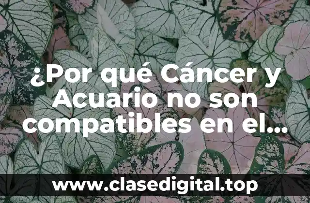 ¿Por qué Cáncer y Acuario no son compatibles en el amor?