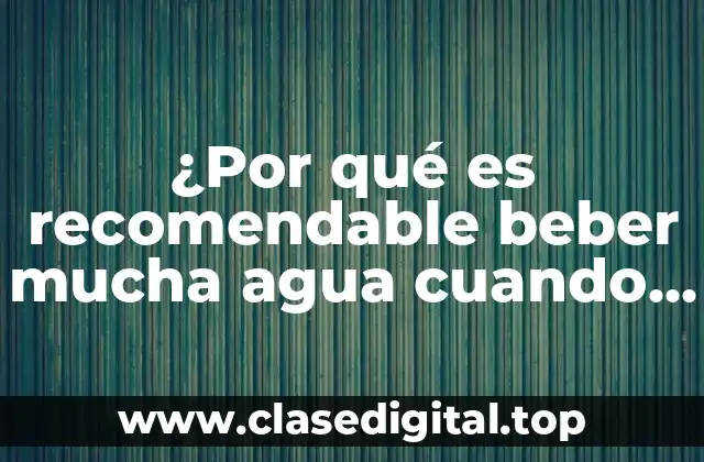 ¿Por qué es recomendable beber mucha agua cuando tenemos fiebre?