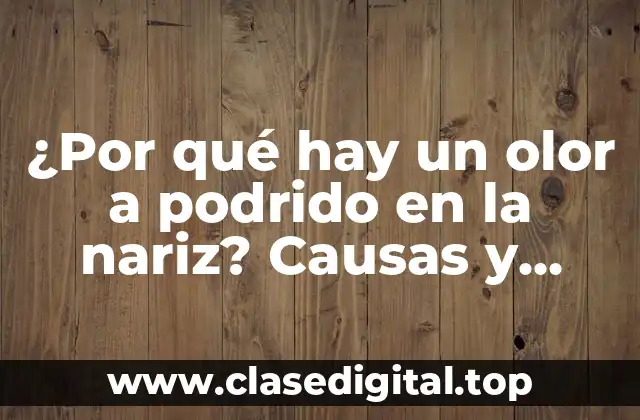 ¿Por qué hay un olor a podrido en la nariz? Causas y soluciones