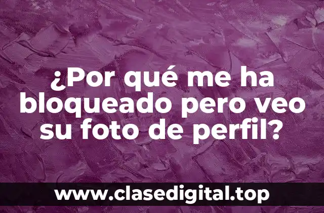 ¿Por qué me ha bloqueado pero veo su foto de perfil?