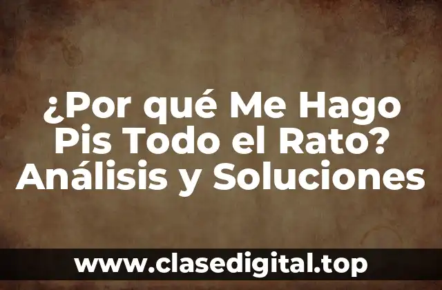 ¿Por qué Me Hago Pis Todo el Rato? Análisis y Soluciones
