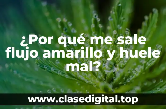 ¿Por qué me sale flujo amarillo y huele mal?