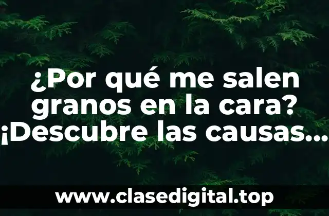 ¿Por qué me salen granos en la cara? ¡Descubre las causas y soluciones!