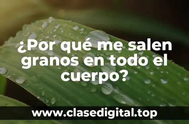 ¿Por qué me salen granos en todo el cuerpo?