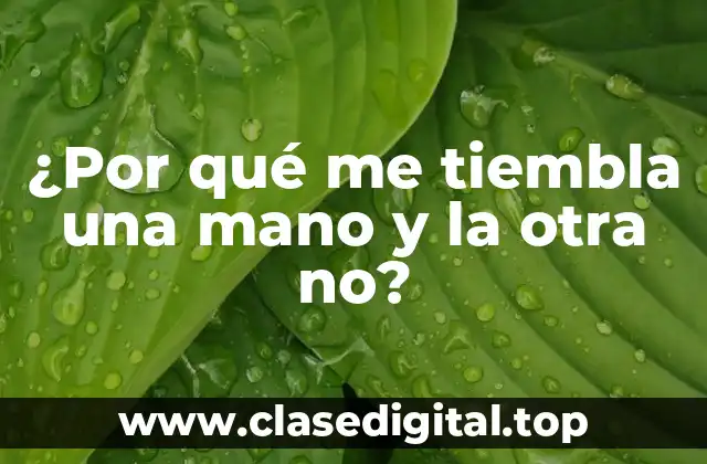 Causas neurológicas de la temblorina unilateral