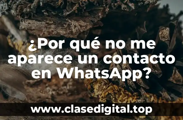¿Por qué no me aparece un contacto en WhatsApp?
