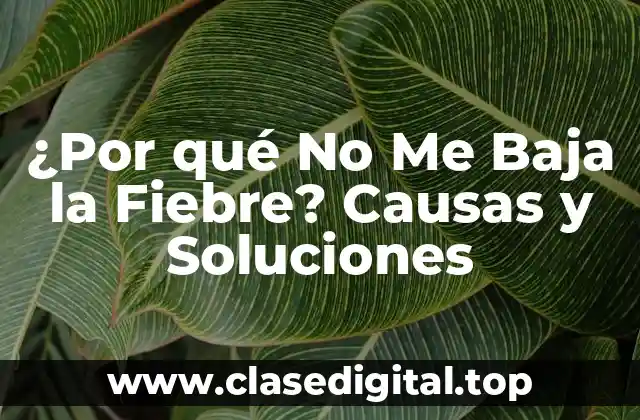 ¿Por qué No Me Baja la Fiebre? Causas y Soluciones