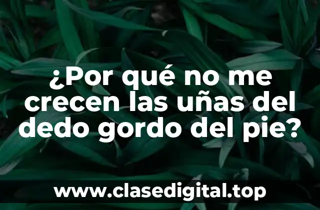 ¿Por qué no me crecen las uñas del dedo gordo del pie?