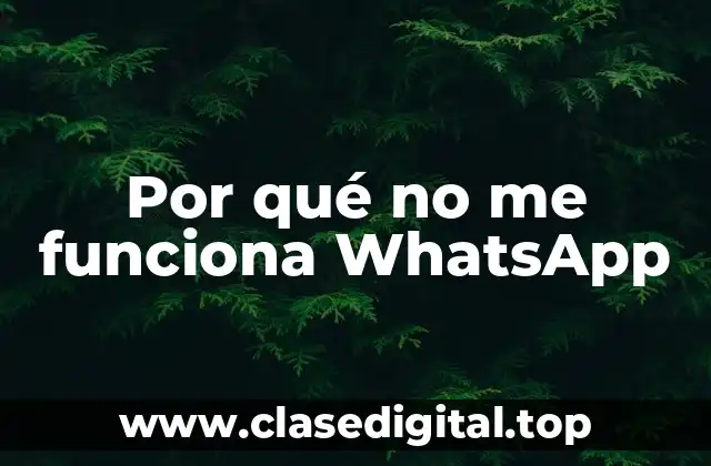 Por qué no me funciona WhatsApp