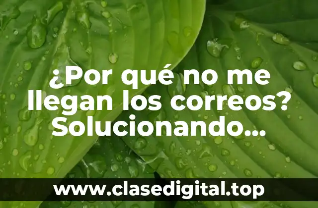 ¿Por qué no me llegan los correos? Solucionando problemas de entrega de correos electrónicos.