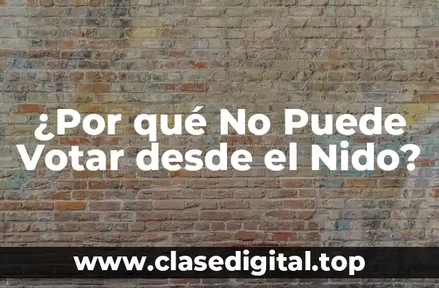 ¿Por qué No Puede Votar desde el Nido?