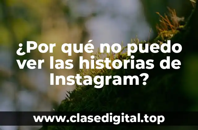 ¿Por qué no puedo ver las historias de Instagram?