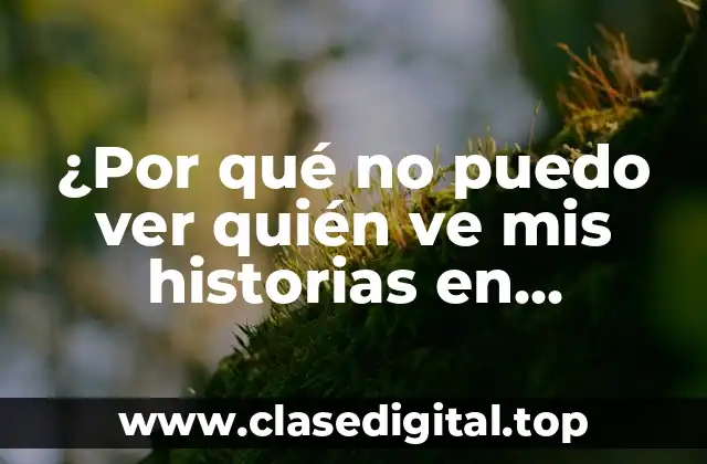 ¿Por qué no puedo ver quién ve mis historias en Instagram?