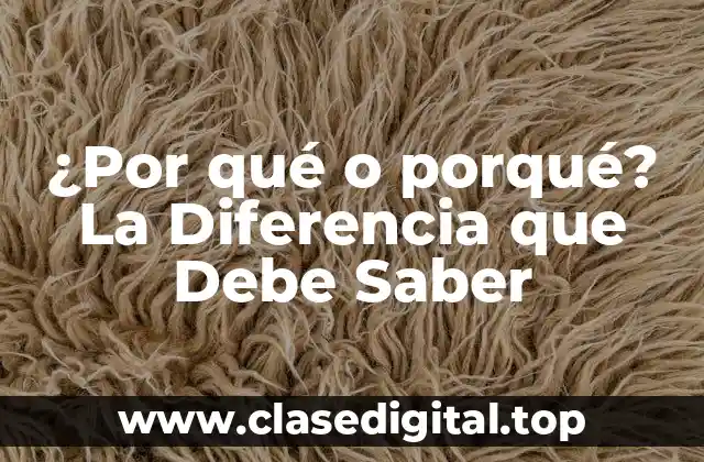 ¿Por qué o porqué? La Diferencia que Debe Saber