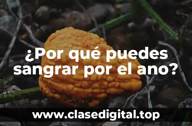 ¿Por qué puedes sangrar por el ano?