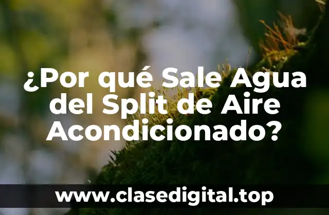 ¿Por qué Sale Agua del Split de Aire Acondicionado?