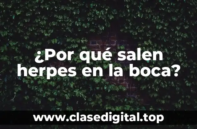 ¿Por qué salen herpes en la boca?