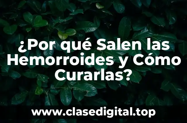 ¿Por qué Salen las Hemorroides y Cómo Curarlas?