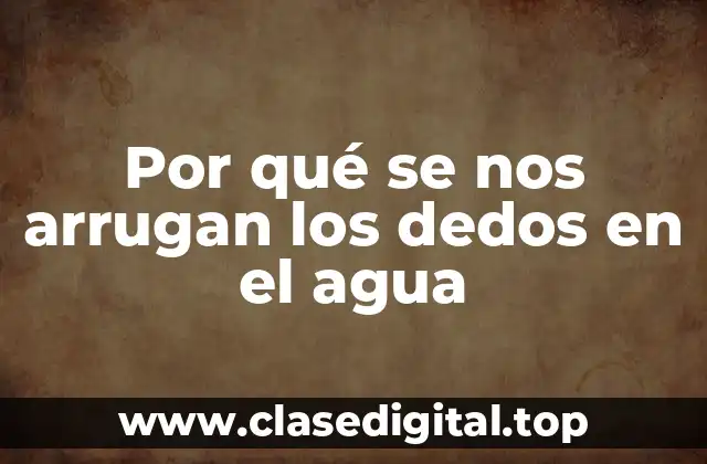 Por qué se nos arrugan los dedos en el agua