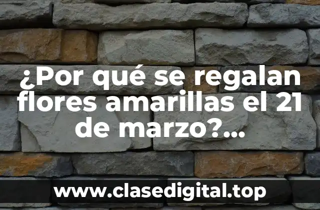 ¿Por qué se regalan flores amarillas el 21 de marzo? Significado y Tradición