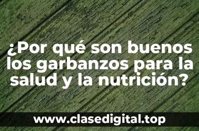 ¿Por qué son buenos los garbanzos para la salud y la nutrición?