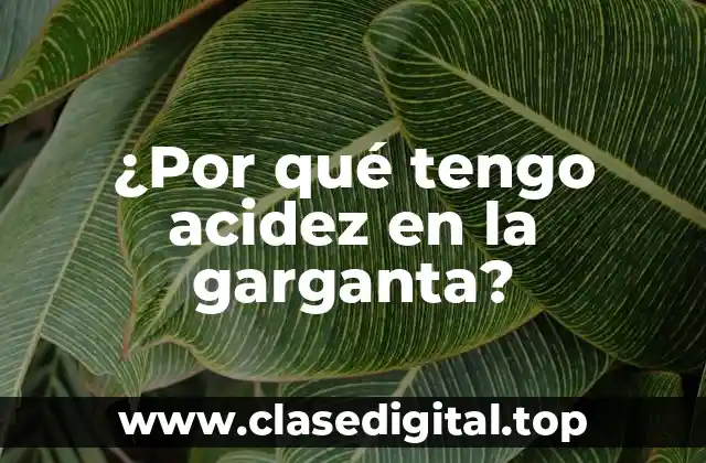 ¿Por qué tengo acidez en la garganta?