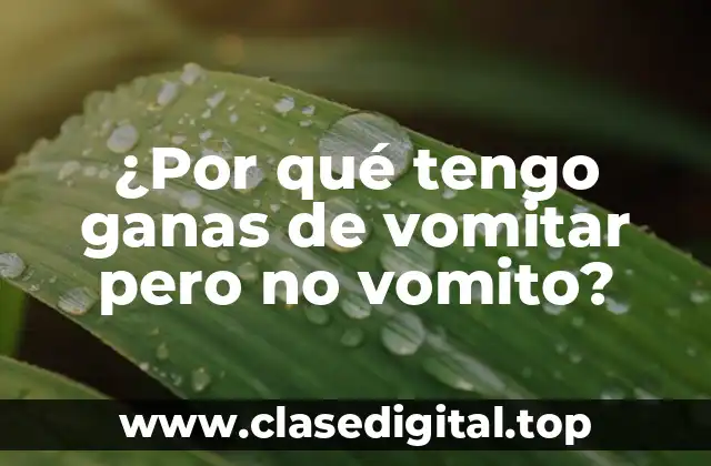 Causas de las ganas de vomitar pero no vomito