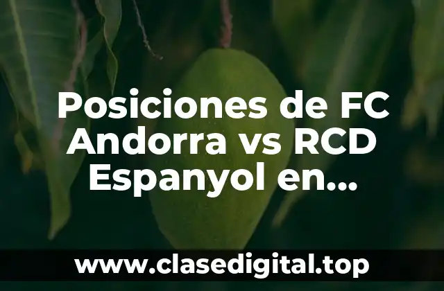 Posiciones de FC Andorra vs RCD Espanyol en Histórico de Encuentros