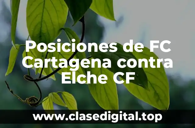 Posiciones de FC Cartagena contra Elche CF