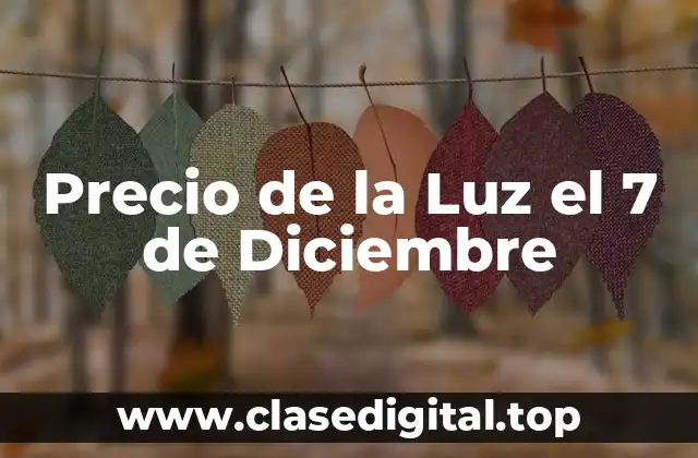 Precio de la Luz el 7 de Diciembre