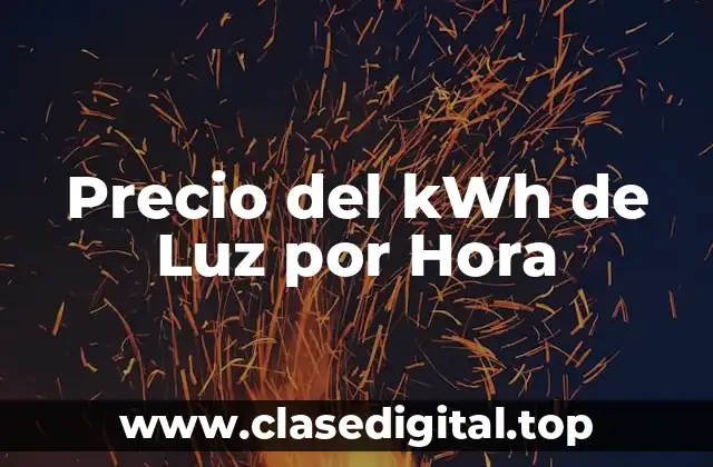 Precio del kWh de Luz por Hora