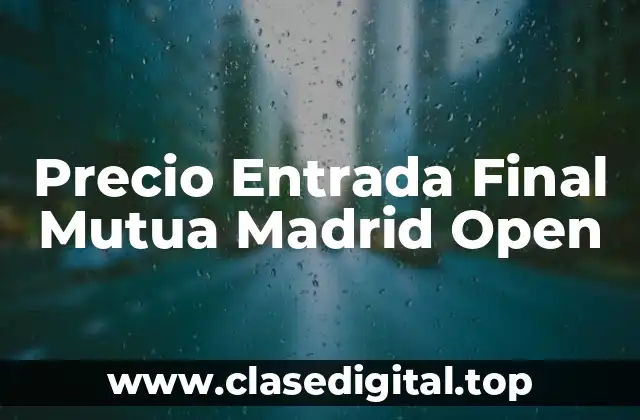 Precio Entrada Final Mutua Madrid Open