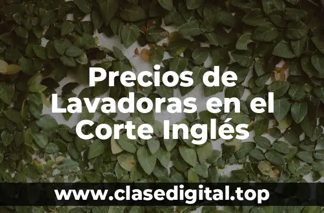 ¿Cuáles son los Factores que Afectan los Precios de Lavadoras en el Corte Inglés?