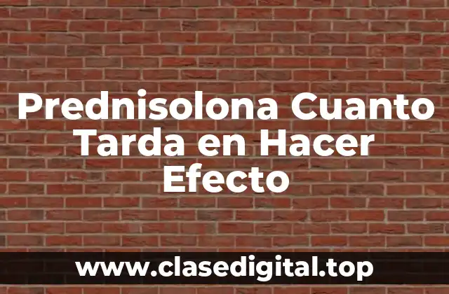 ¿Cómo Funciona la Prednisolona?