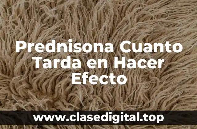Prednisona Cuanto Tarda en Hacer Efecto