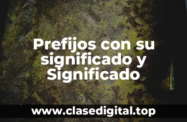 Prefijos con su significado y Significado