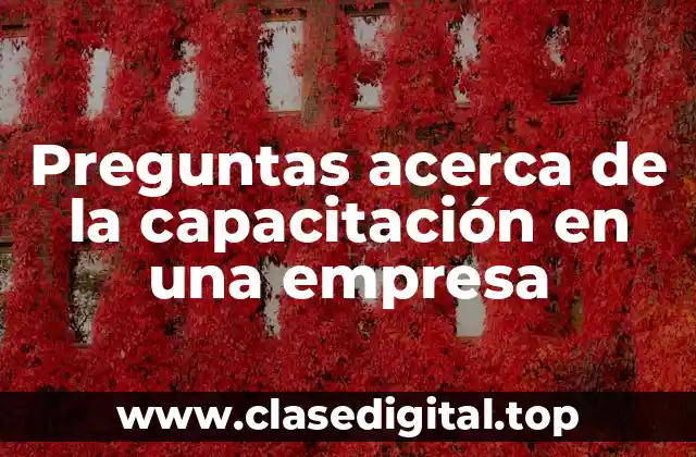 Preguntas acerca de la capacitación en una empresa
