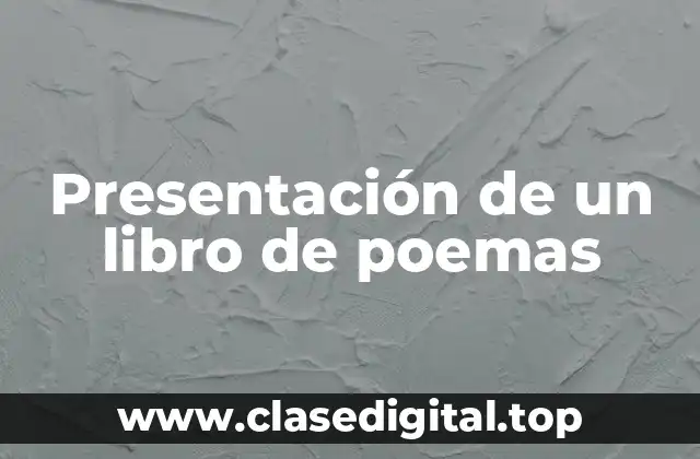 Presentación de un libro de poemas