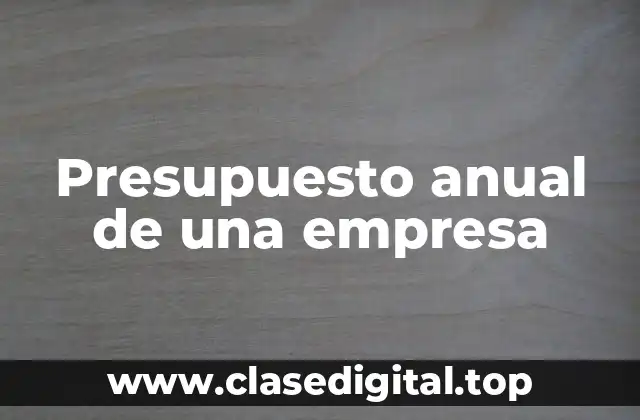 Presupuesto anual de una empresa