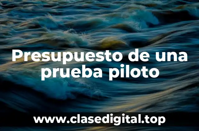 Presupuesto de una prueba piloto