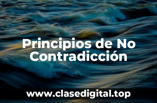 Principios de No Contradicción