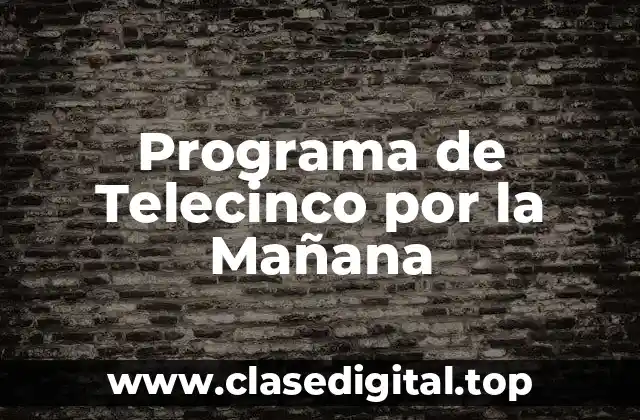 Programa de Telecinco por la Mañana