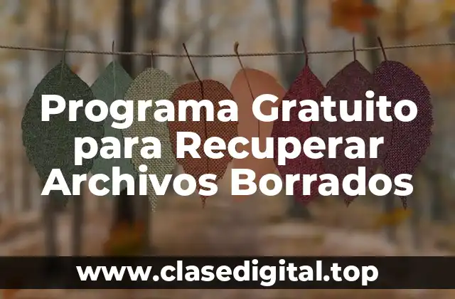 Programa Gratuito para Recuperar Archivos Borrados