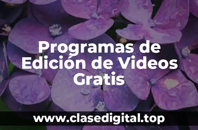 Programas de Edición de Videos Gratis